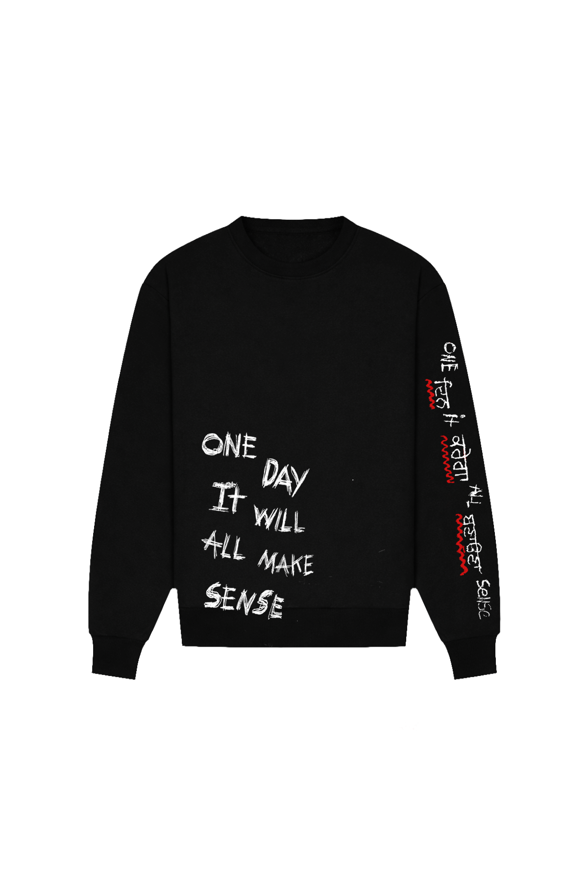 One Day It Will All Make Sense Black Heavyweight Crewneck Sweatshirt