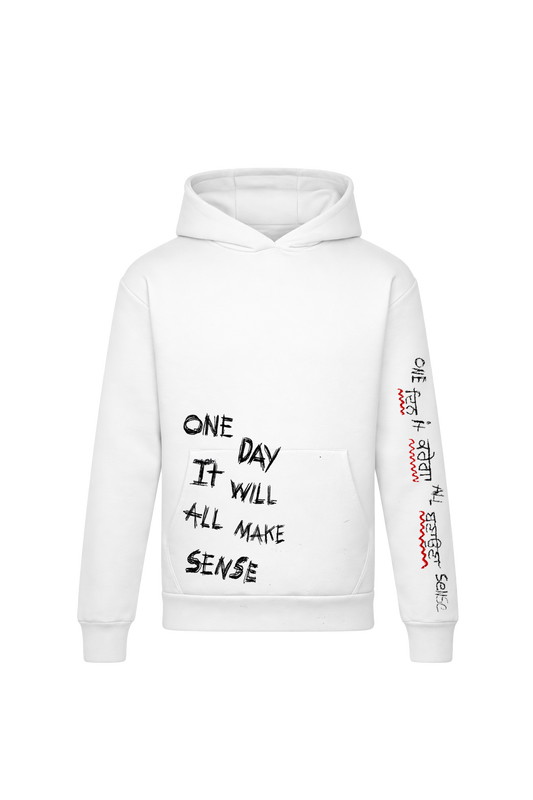 One Day It Will All Make Sense White Heavyweight Hoodie